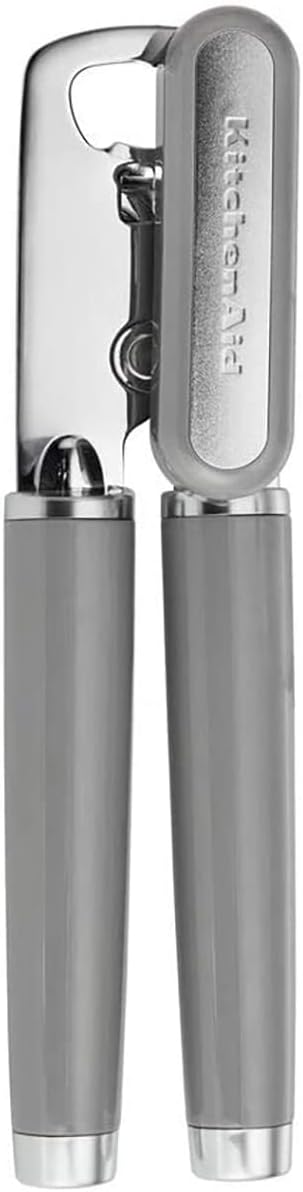 KitchenAid Classic Multifunction Can Opener and Bottle Opener Easy to Use, Razor Sharp Stainless Steel Cutting Wheel, Soft Ergonomic Handles, Black