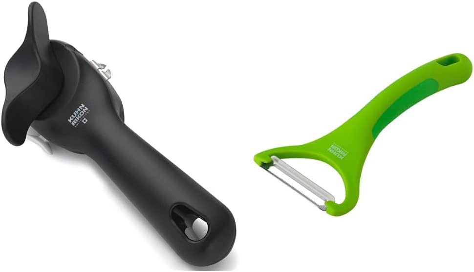 Kuhn Rikon Auto Safety LidLifter/Can Opener with Ring Pull, 8 x 2.5 x 2.75 inches, Black