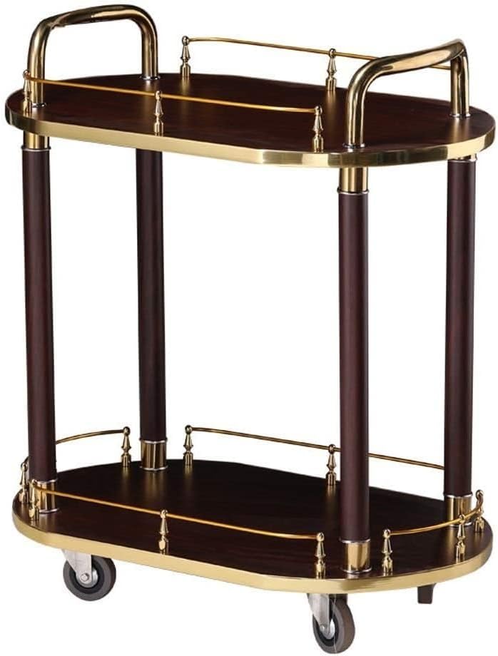 Bar Serving Carts Business Restaurant Wine Cart, Drinks Trolley On Wheels Fully Assembled, Liquor Trolley | Serving Trolley for 5 Star Hotel and Club Bar Drinks Serving Tea Carts (Brown)