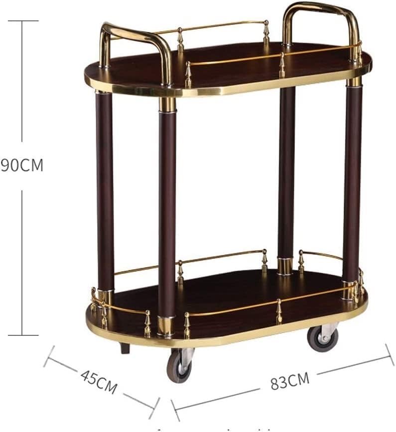 Bar Serving Carts Business Restaurant Wine Cart, Drinks Trolley On Wheels Fully Assembled, Liquor Trolley | Serving Trolley for 5 Star Hotel and Club Bar Drinks Serving Tea Carts (Brown)
