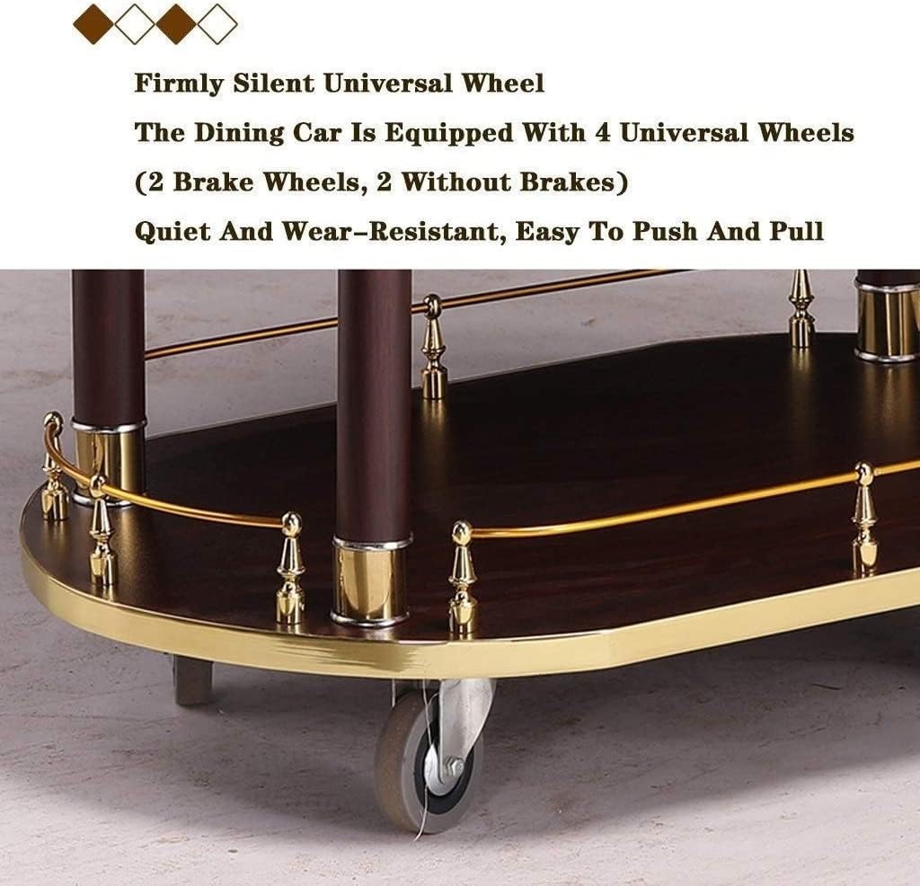 Bar Serving Carts Business Restaurant Wine Cart, Drinks Trolley On Wheels Fully Assembled, Liquor Trolley | Serving Trolley for 5 Star Hotel and Club Bar Drinks Serving Tea Carts (Brown)