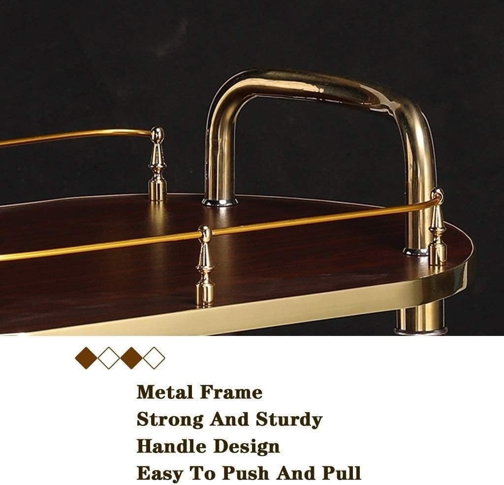 Bar Serving Carts Business Restaurant Wine Cart, Drinks Trolley On Wheels Fully Assembled, Liquor Trolley | Serving Trolley for 5 Star Hotel and Club Bar Drinks Serving Tea Carts (Brown)
