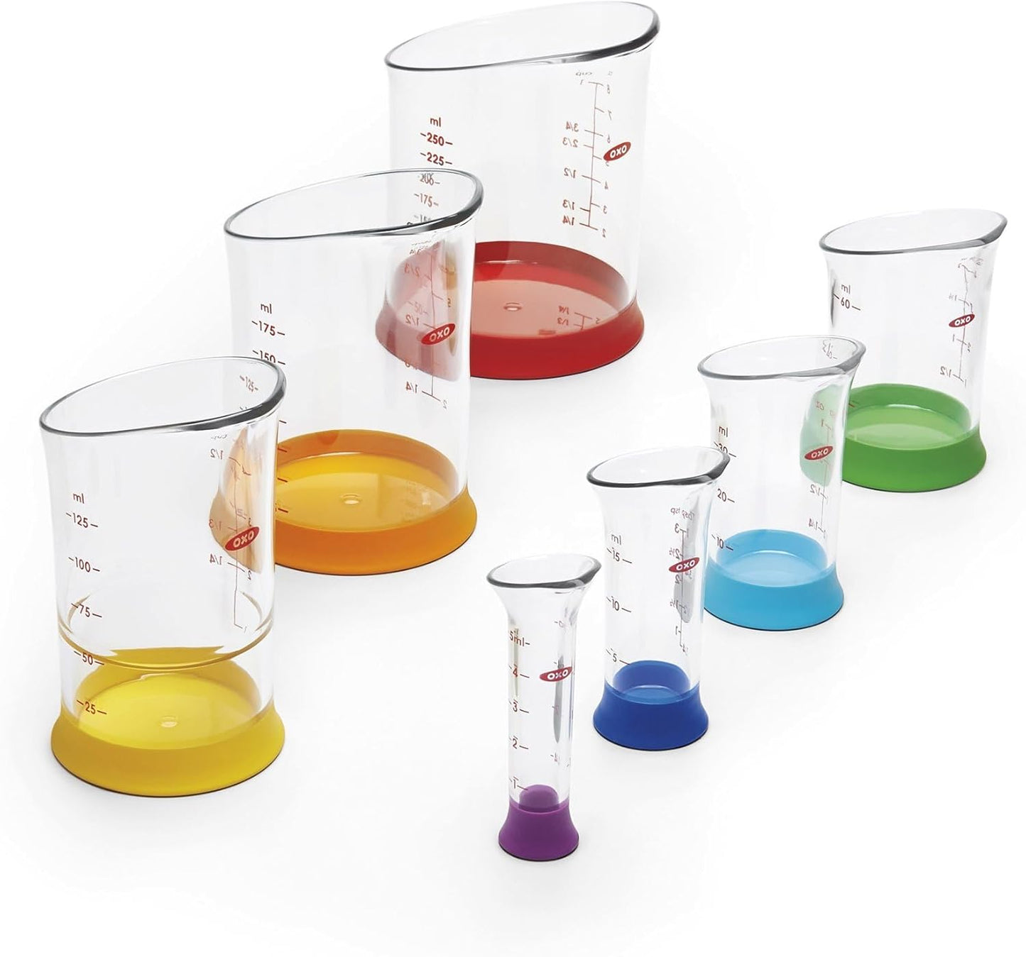 OXO Good Grips 7-Piece Nesting Measuring Beaker Set, Multicolored
