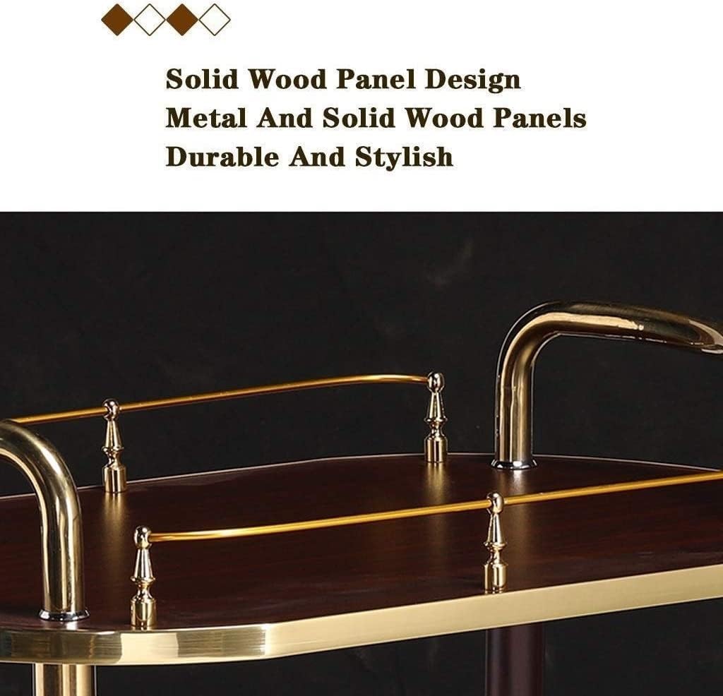 Bar Serving Carts Business Restaurant Wine Cart, Drinks Trolley On Wheels Fully Assembled, Liquor Trolley | Serving Trolley for 5 Star Hotel and Club Bar Drinks Serving Tea Carts (Brown)