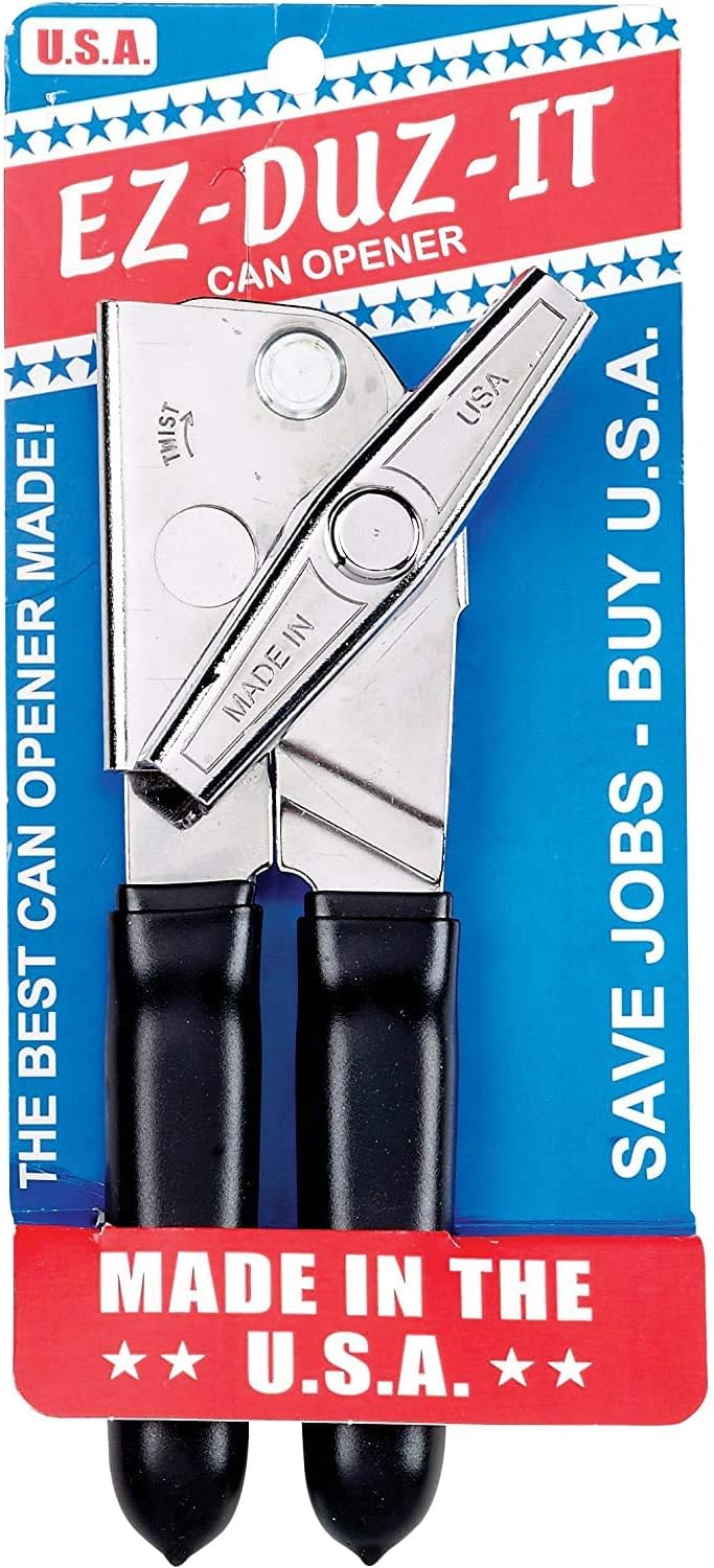 EZ-DUZ-IT Deluxe Can Opener with Black Grips (Set of 2)