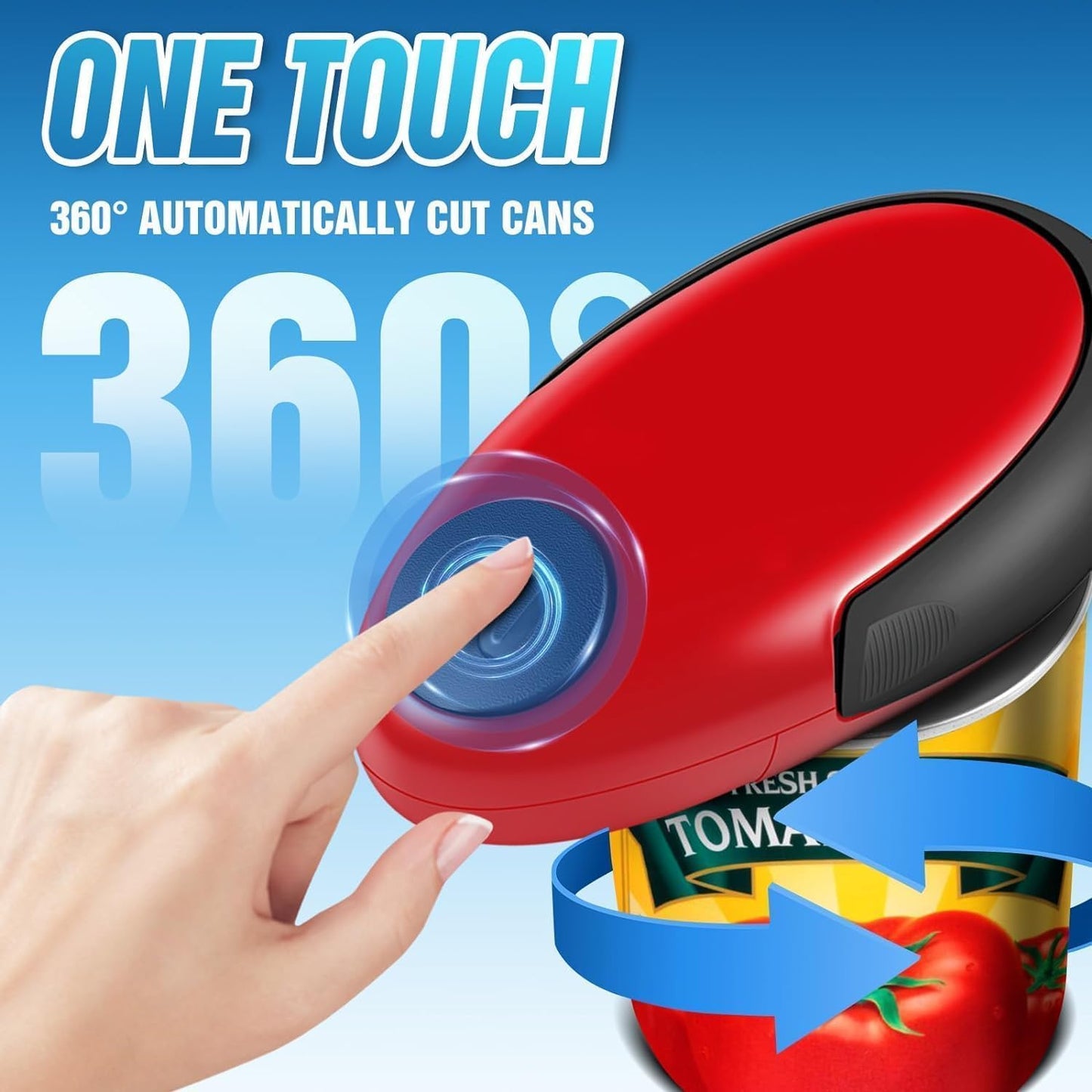 Electric Can Opener, Handheld Smooth Edge No Sharp, Portable Automatic Can Opener for Camping, Best Kitchen Gadgets Easy for Arthritis Patients