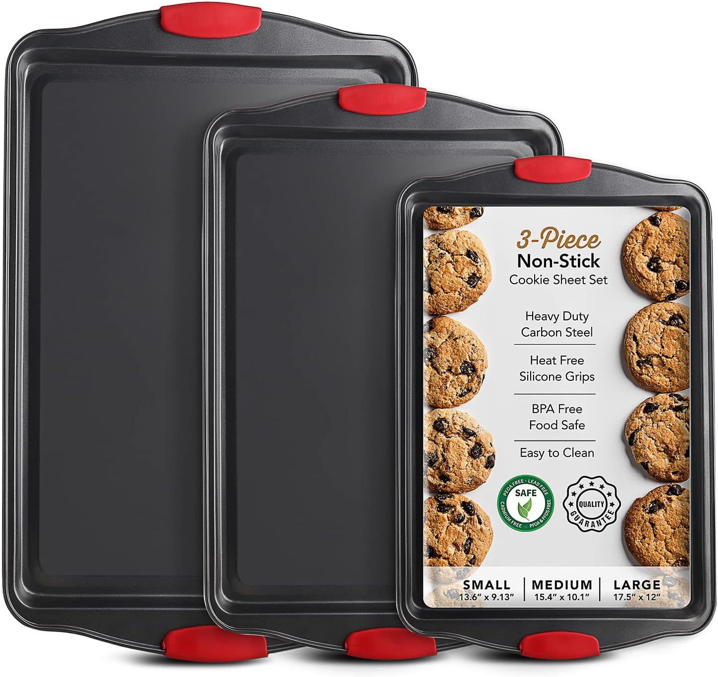 Baking Pan Set, 39 Piece Premium Baking Set, Nonstick Bakeware Sets BPA Free, Cookie Sheets for Baking Nonstick Set, Steel Baking Sheets for Oven with Muffin Pan, Cake Pan & Black Kitchen Utensils