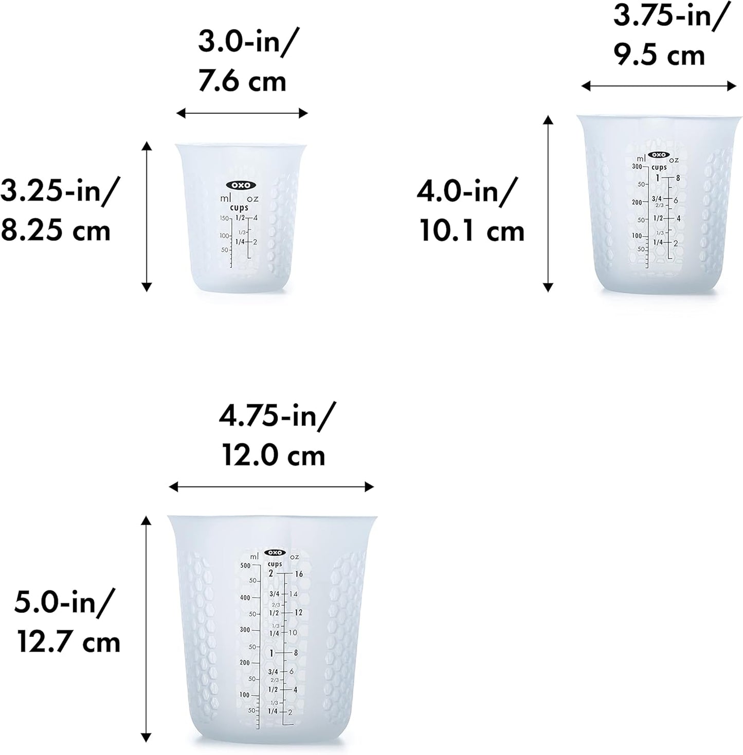 OXO Good Grips 3 Piece Squeeze & Pour Silicone Measuring Cup Set
