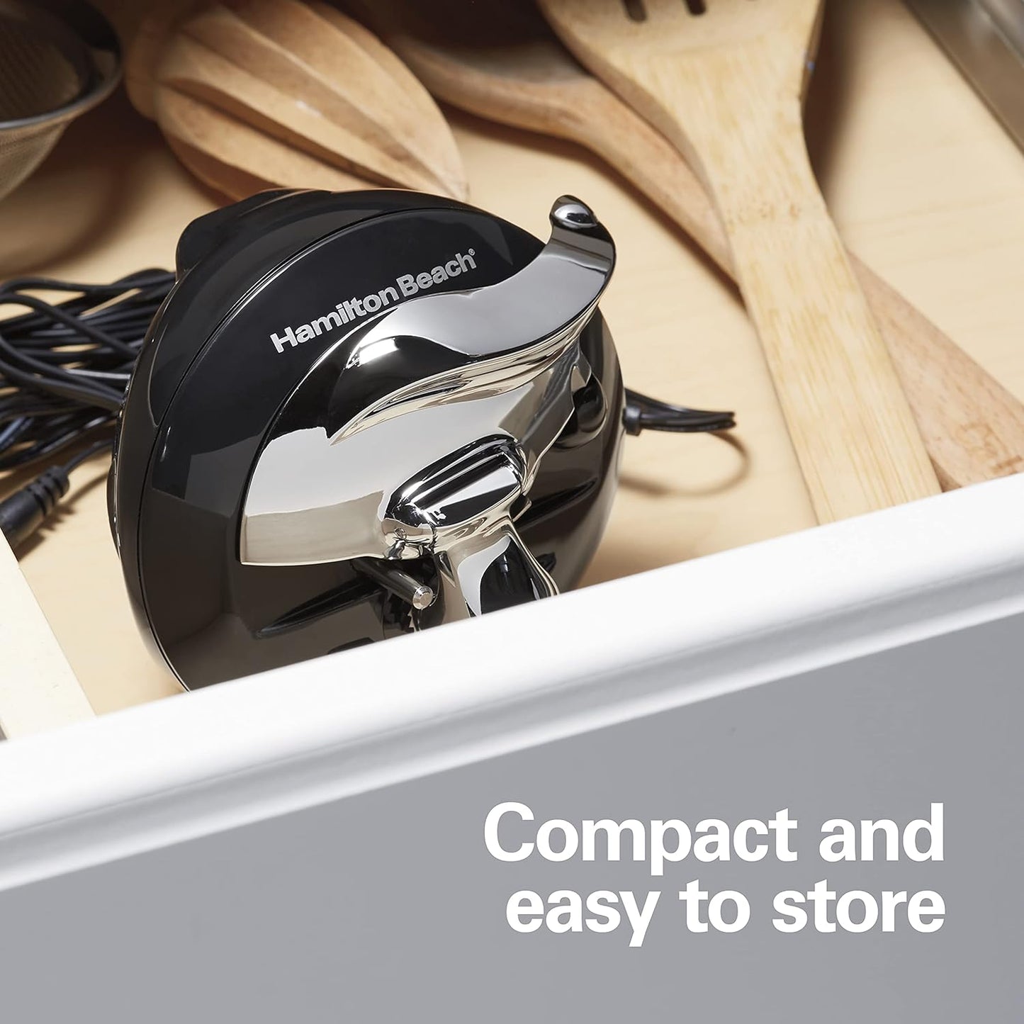 Hamilton Beach Walk 'n Cut Electric Can Opener for Kitchen, Use On Any Size, Automatic and Hand-Free, Cordless & Rechargeable, Easy Clean Removable Blade, Black (76501G)