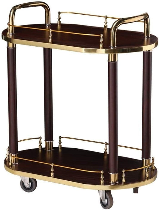 Bar Serving Carts Business Restaurant Wine Cart, Drinks Trolley On Wheels Fully Assembled, Liquor Trolley | Serving Trolley for 5 Star Hotel and Club Bar Drinks Serving Tea Carts ﻿(Brown)